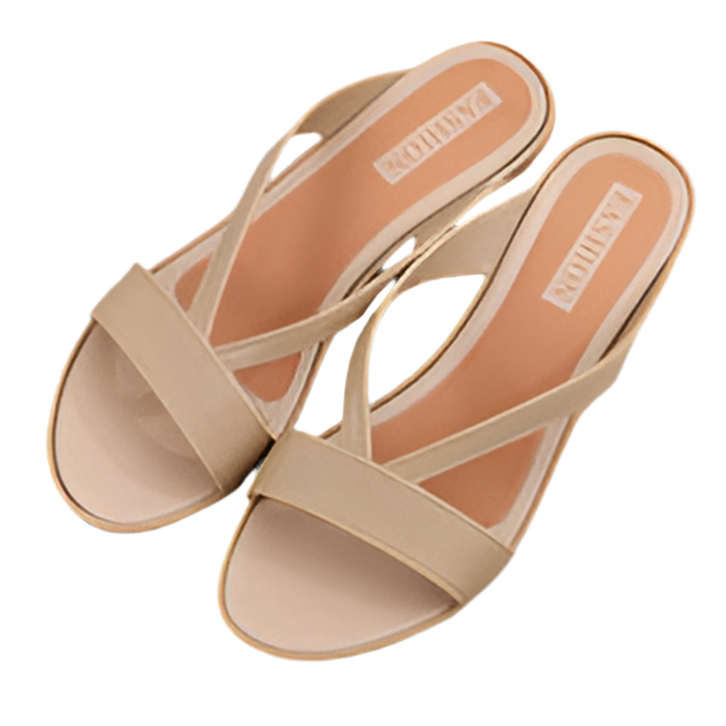 Neutral Cross-Strap Slide 
Women Footwear Sandals VTH10