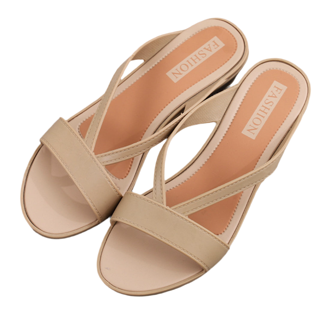 Neutral Cross-Strap Slide 
Women Footwear Sandals VTH10