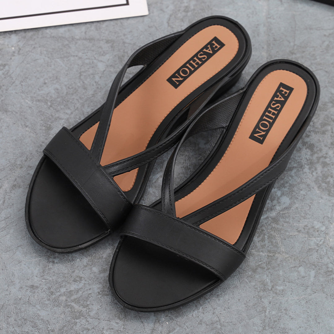 Neutral Cross-Strap Slide 
Women Footwear Sandals VTH10
