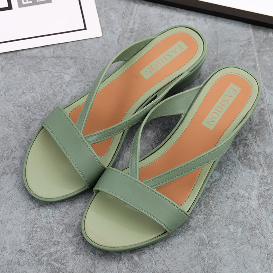 Neutral Cross-Strap Slide 
Women Footwear Sandals VTH10